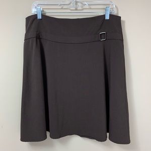 3/$15 SALE! Chocolate Brown Quarter Circle Skirt with Silver Metal Buckle